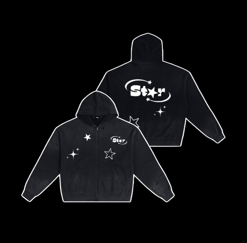 𝗙𝗮𝗱𝗲𝗱 𝗯𝗹𝗮𝗰𝗸 𝘀𝘁𝗮𝗿 𝘇𝗶𝗽 𝘂𝗽