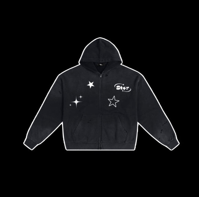 𝗙𝗮𝗱𝗲𝗱 𝗯𝗹𝗮𝗰𝗸 𝘀𝘁𝗮𝗿 𝘇𝗶𝗽 𝘂𝗽